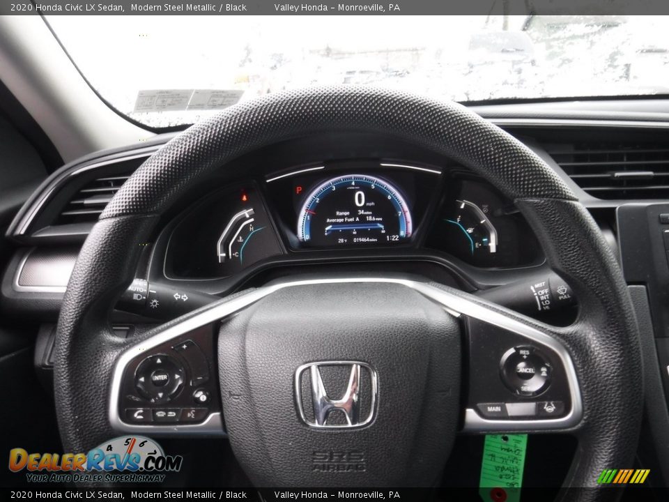 2020 Honda Civic LX Sedan Modern Steel Metallic / Black Photo #17