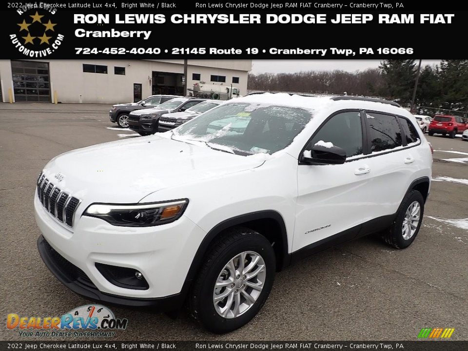 2022 Jeep Cherokee Latitude Lux 4x4 Bright White / Black Photo #1