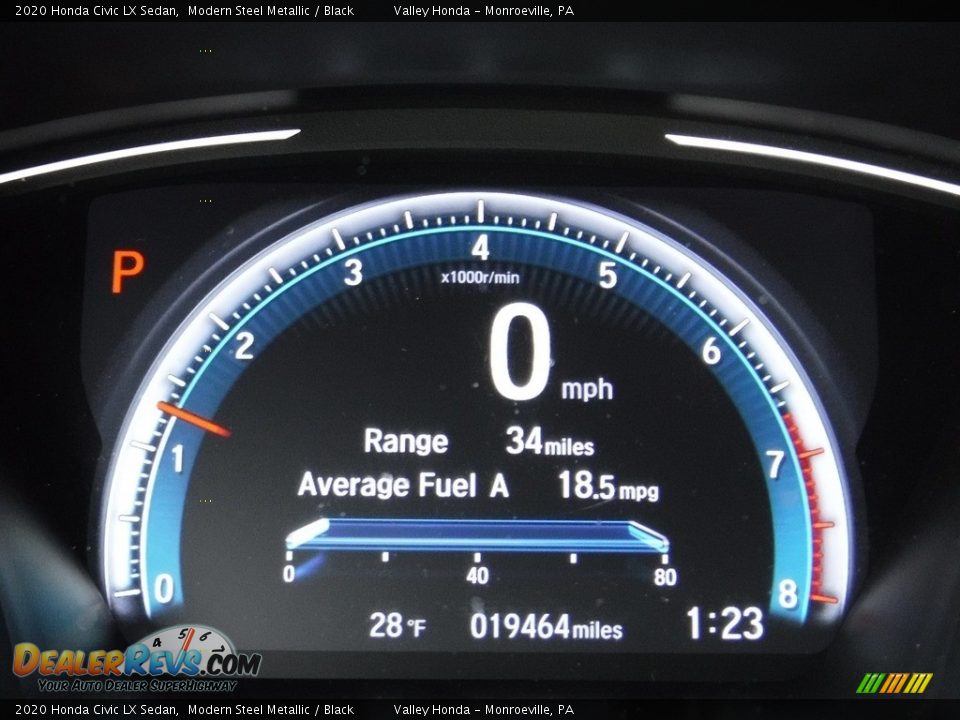 2020 Honda Civic LX Sedan Modern Steel Metallic / Black Photo #27