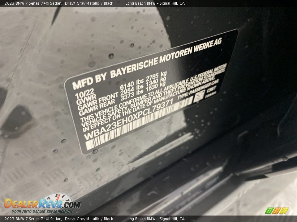 2023 BMW 7 Series 740i Sedan Dravit Gray Metallic / Black Photo #28