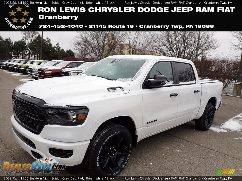 2023 Ram 1500 Big Horn Night Edition Crew Cab 4x4 Bright White / Black Photo #1