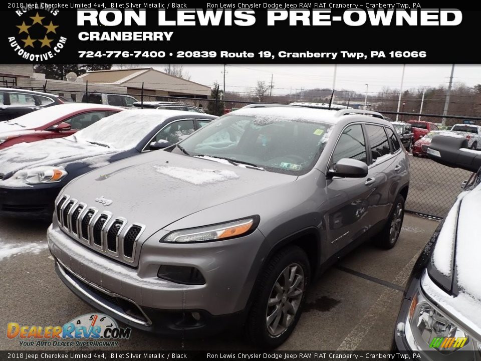 2018 Jeep Cherokee Limited 4x4 Billet Silver Metallic / Black Photo #1