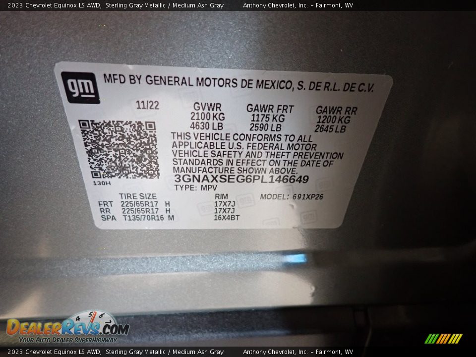 2023 Chevrolet Equinox LS AWD Sterling Gray Metallic / Medium Ash Gray Photo #15