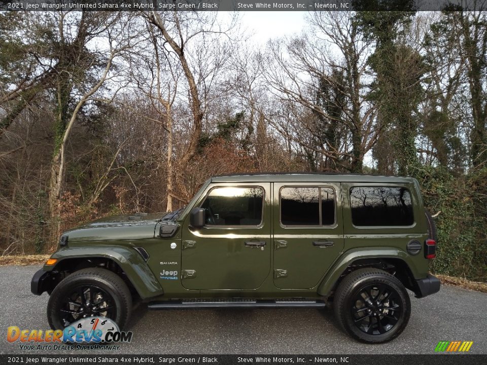 2021 Jeep Wrangler Unlimited Sahara 4xe Hybrid Sarge Green / Black Photo #1