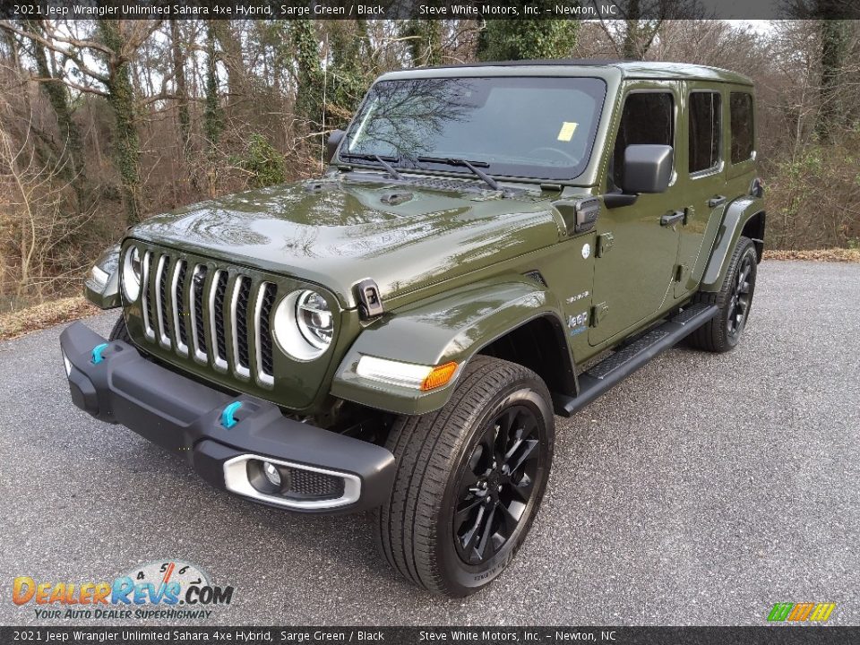 Front 3/4 View of 2021 Jeep Wrangler Unlimited Sahara 4xe Hybrid Photo #2