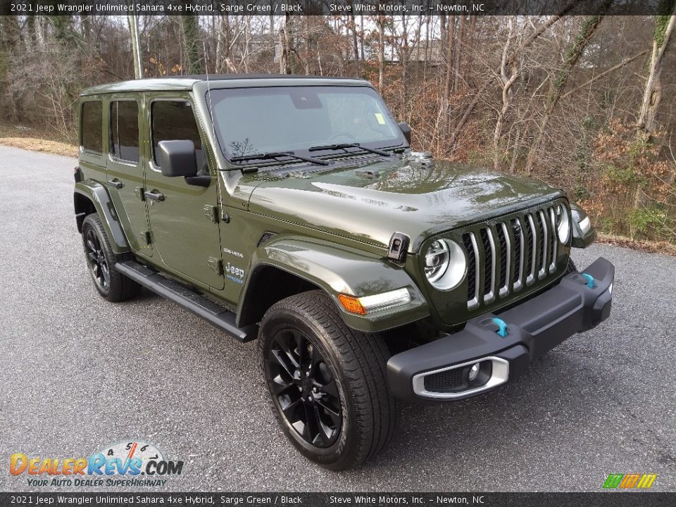 2021 Jeep Wrangler Unlimited Sahara 4xe Hybrid Sarge Green / Black Photo #4