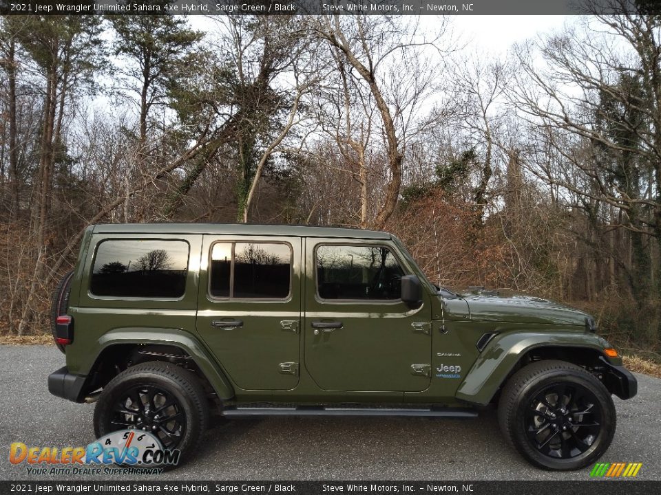 2021 Jeep Wrangler Unlimited Sahara 4xe Hybrid Sarge Green / Black Photo #5