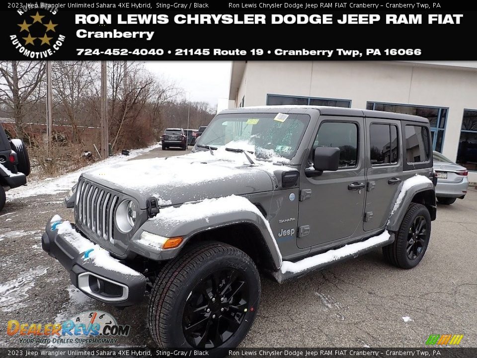 2023 Jeep Wrangler Unlimited Sahara 4XE Hybrid Sting-Gray / Black Photo #1