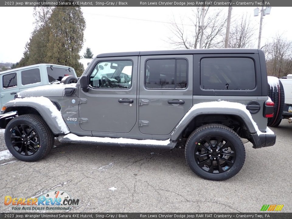2023 Jeep Wrangler Unlimited Sahara 4XE Hybrid Sting-Gray / Black Photo #8