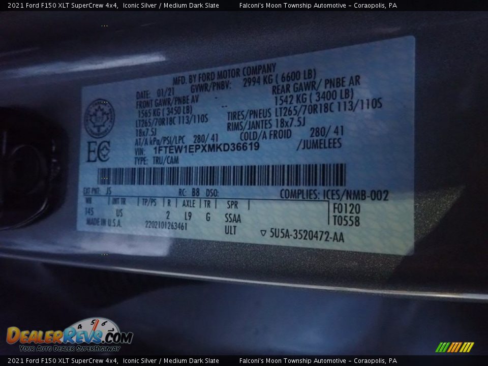 2021 Ford F150 XLT SuperCrew 4x4 Iconic Silver / Medium Dark Slate Photo #28