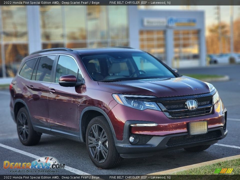 2022 Honda Pilot Special Edition AWD Deep Scarlet Pearl / Beige Photo #3