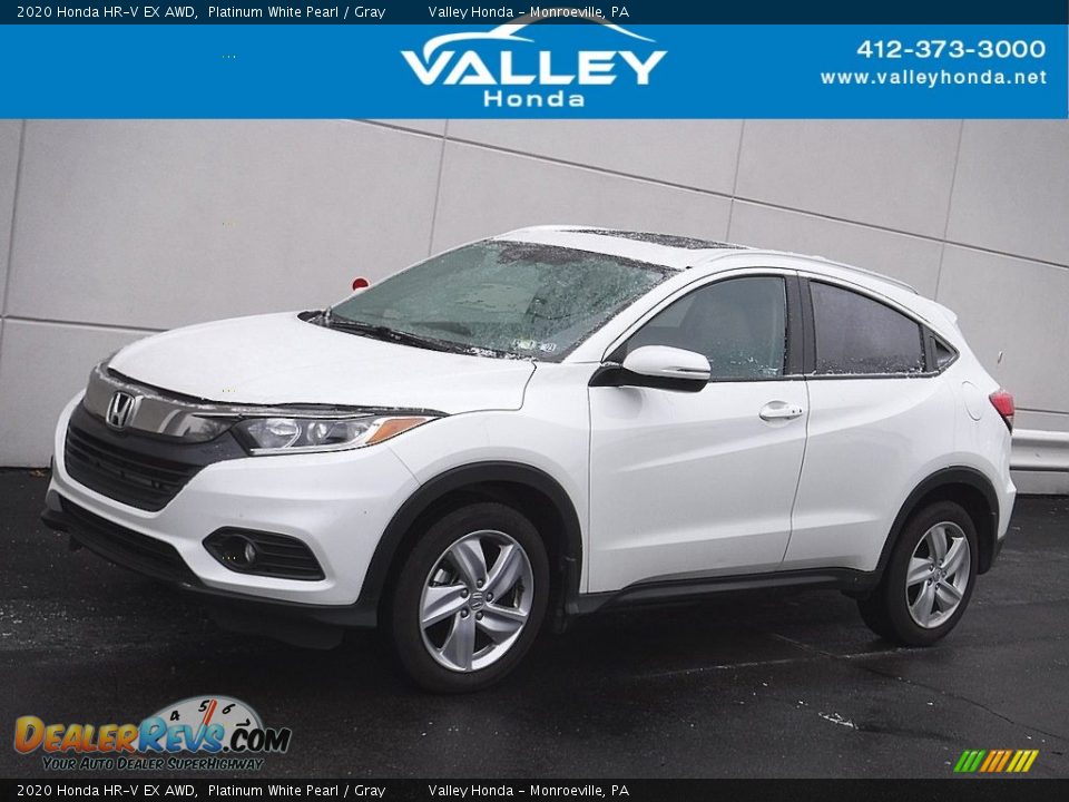 2020 Honda HR-V EX AWD Platinum White Pearl / Gray Photo #1