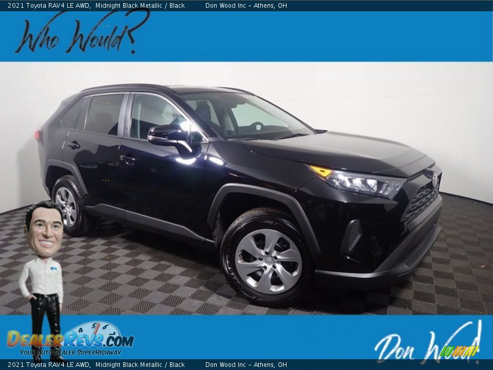 2021 Toyota RAV4 LE AWD Midnight Black Metallic / Black Photo #1