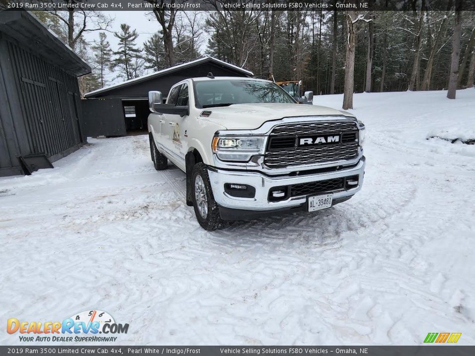 2019 Ram 3500 Limited Crew Cab 4x4 Pearl White / Indigo/Frost Photo #2