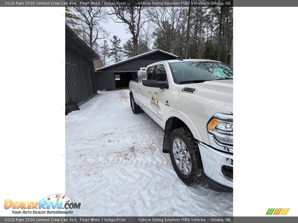 2019 Ram 3500 Limited Crew Cab 4x4 Pearl White / Indigo/Frost Photo #3