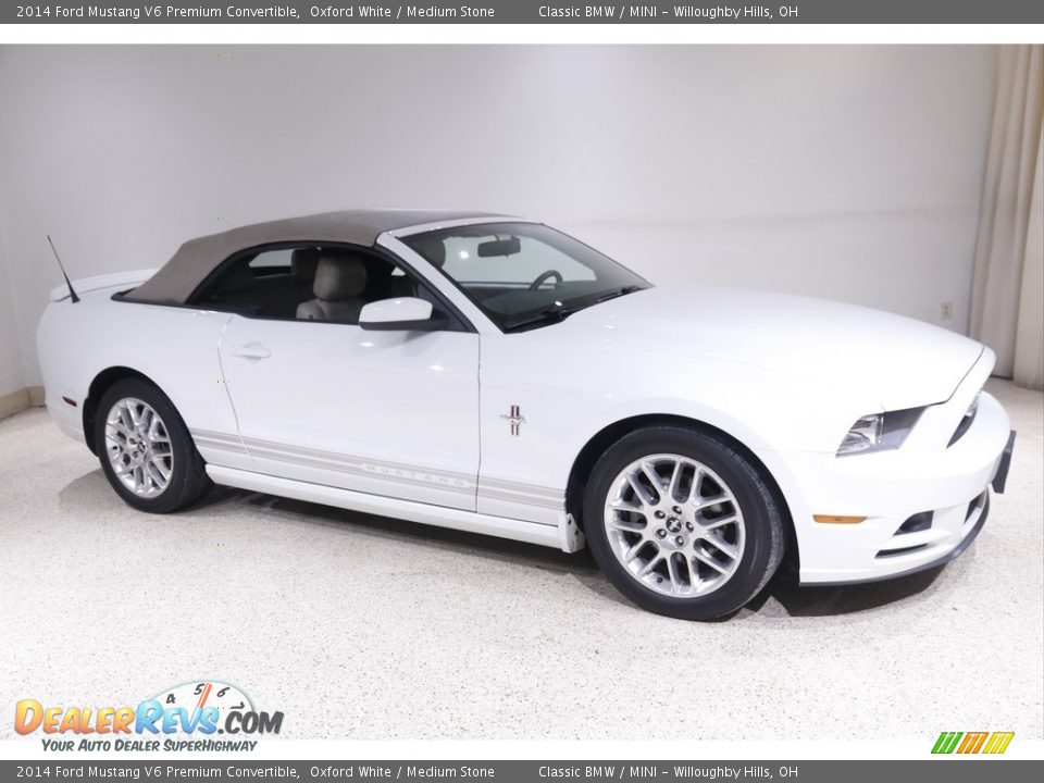 2014 Ford Mustang V6 Premium Convertible Oxford White / Medium Stone Photo #2