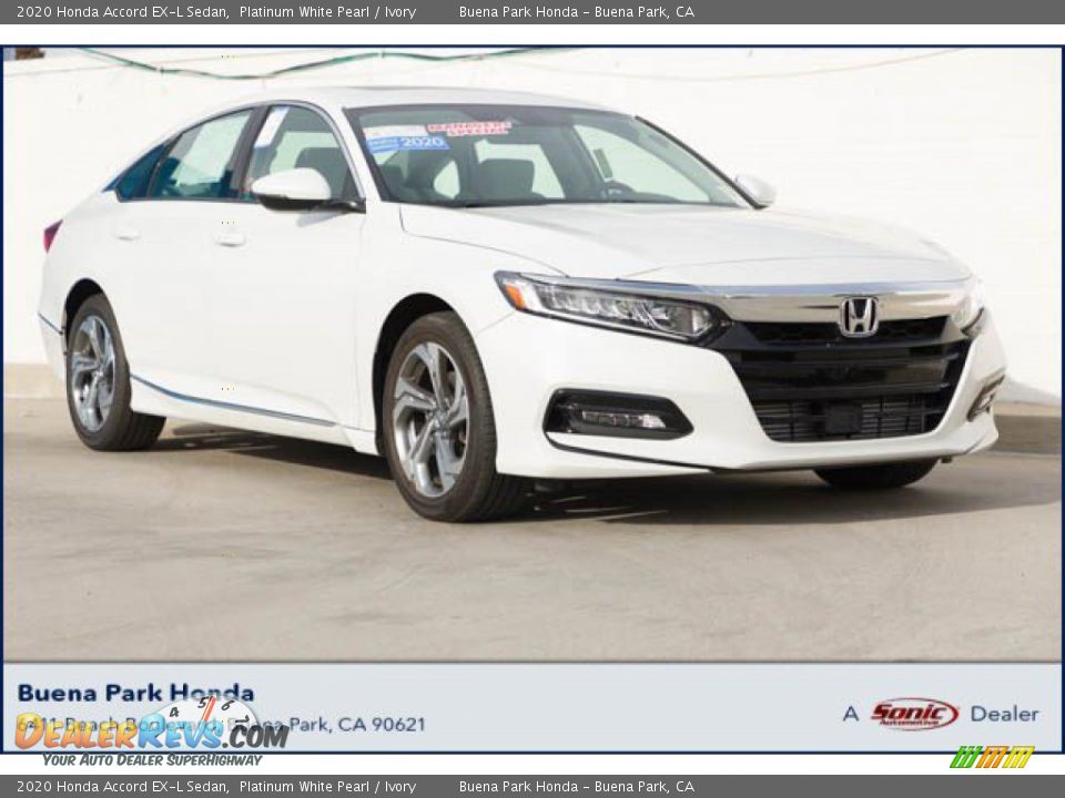 2020 Honda Accord EX-L Sedan Platinum White Pearl / Ivory Photo #1