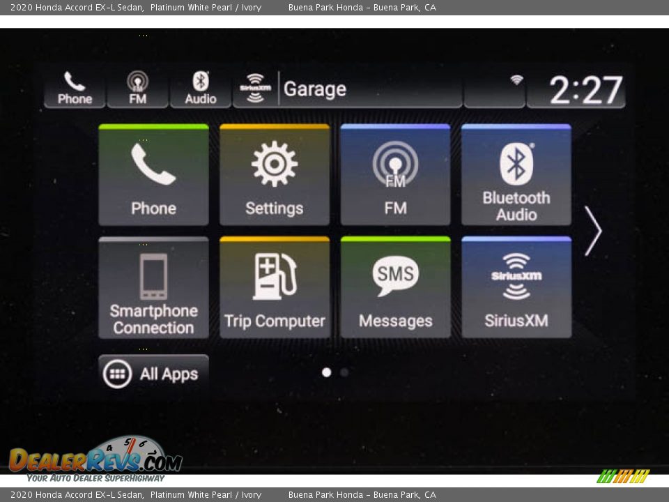 2020 Honda Accord EX-L Sedan Platinum White Pearl / Ivory Photo #27