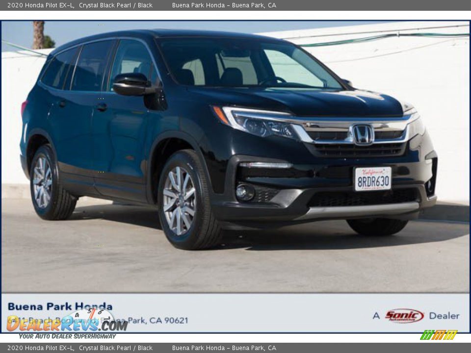 2020 Honda Pilot EX-L Crystal Black Pearl / Black Photo #1