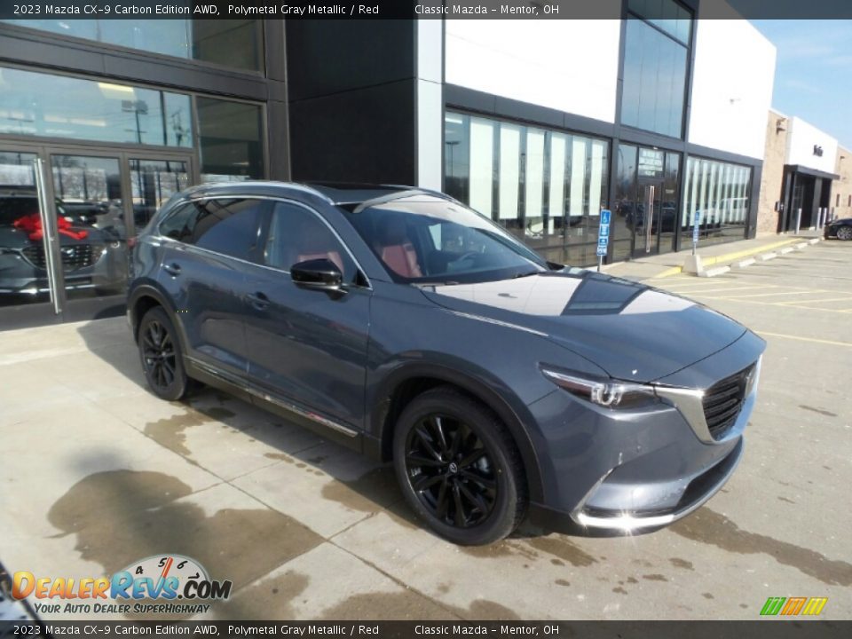 2023 Mazda CX-9 Carbon Edition AWD Polymetal Gray Metallic / Red Photo #1