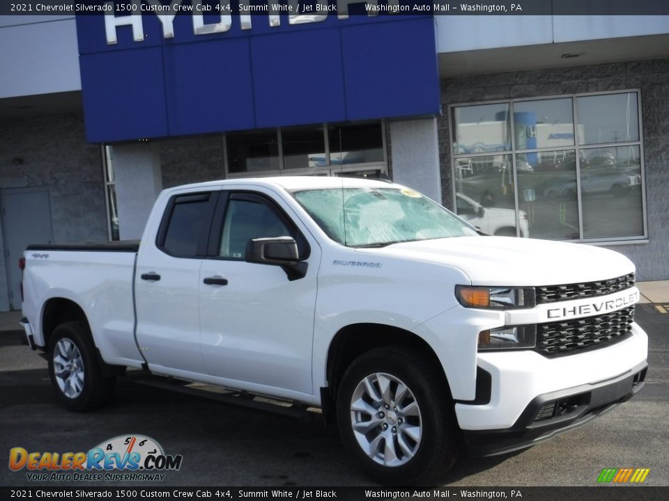 2021 Chevrolet Silverado 1500 Custom Crew Cab 4x4 Summit White / Jet Black Photo #1