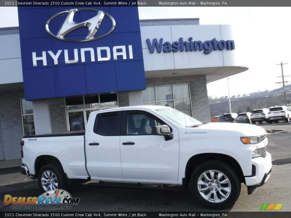 2021 Chevrolet Silverado 1500 Custom Crew Cab 4x4 Summit White / Jet Black Photo #2