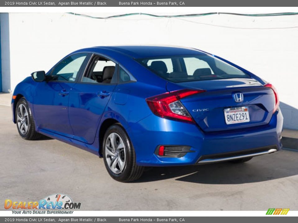 2019 Honda Civic LX Sedan Agean Blue Metallic / Black Photo #2