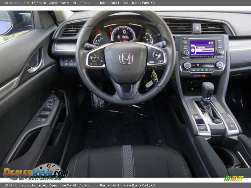 2019 Honda Civic LX Sedan Agean Blue Metallic / Black Photo #5