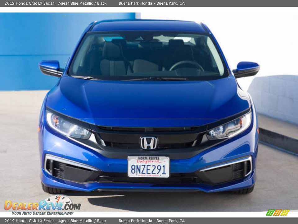 2019 Honda Civic LX Sedan Agean Blue Metallic / Black Photo #7