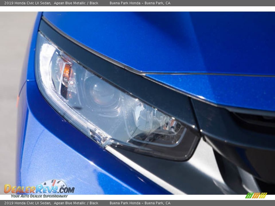2019 Honda Civic LX Sedan Agean Blue Metallic / Black Photo #8