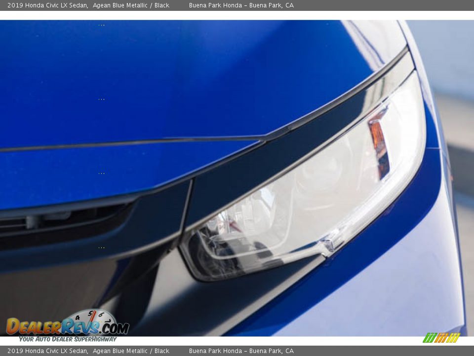 2019 Honda Civic LX Sedan Agean Blue Metallic / Black Photo #9
