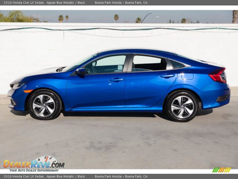 2019 Honda Civic LX Sedan Agean Blue Metallic / Black Photo #10