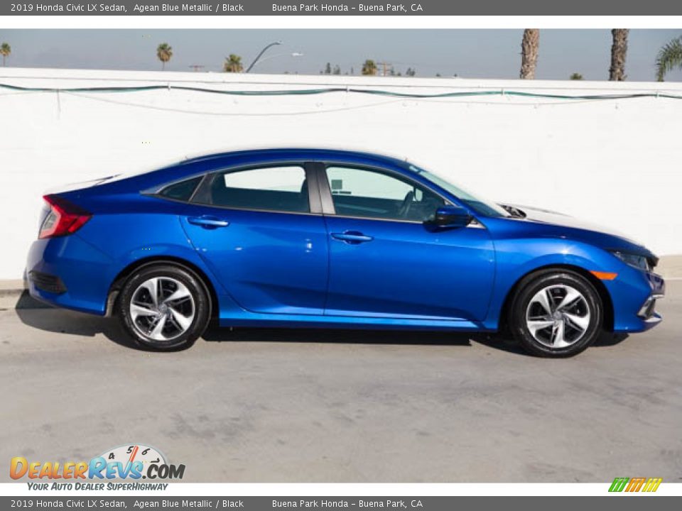2019 Honda Civic LX Sedan Agean Blue Metallic / Black Photo #14