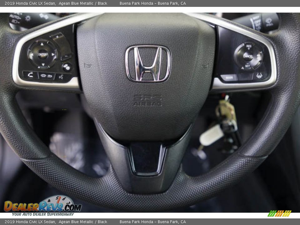 2019 Honda Civic LX Sedan Agean Blue Metallic / Black Photo #15