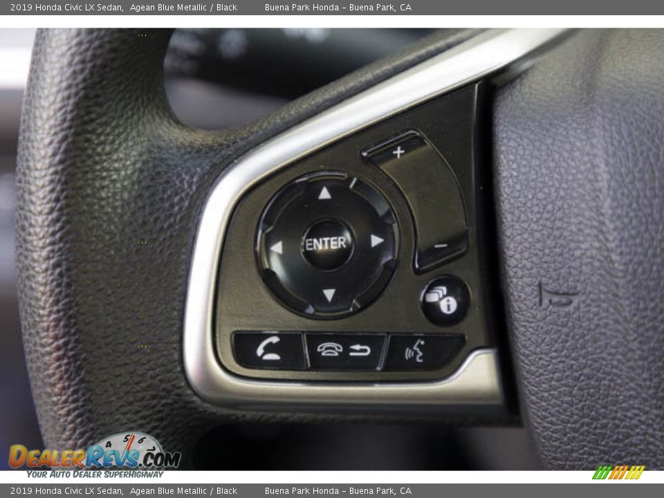 2019 Honda Civic LX Sedan Agean Blue Metallic / Black Photo #16