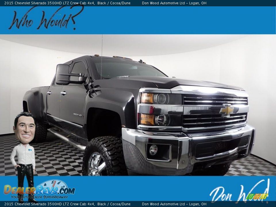 2015 Chevrolet Silverado 3500HD LTZ Crew Cab 4x4 Black / Cocoa/Dune Photo #1