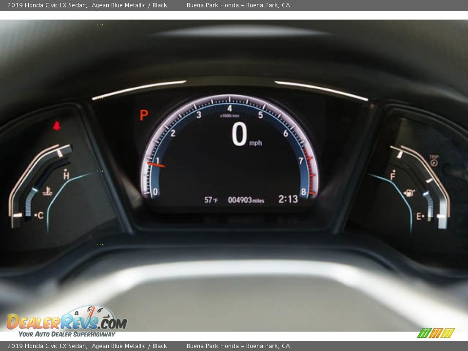 2019 Honda Civic LX Sedan Agean Blue Metallic / Black Photo #28