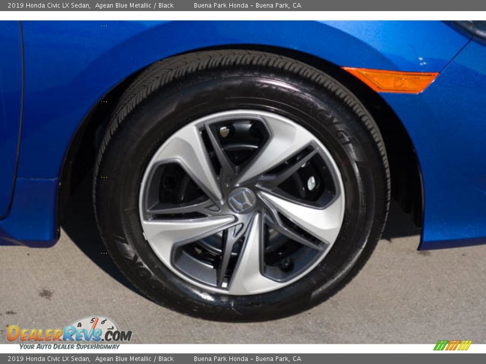 2019 Honda Civic LX Sedan Agean Blue Metallic / Black Photo #36