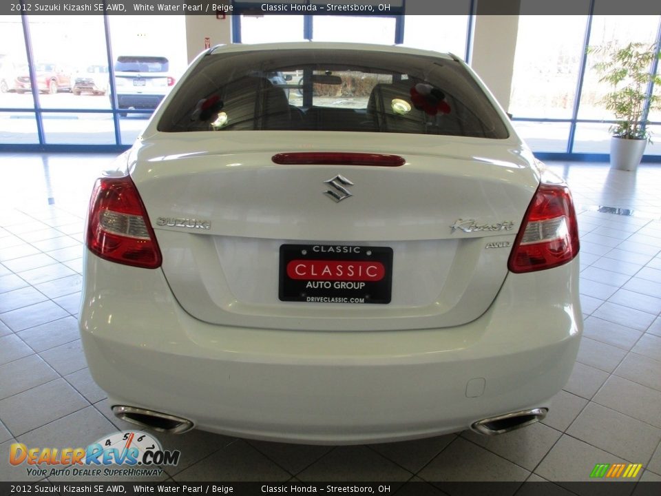 2012 Suzuki Kizashi SE AWD White Water Pearl / Beige Photo #8