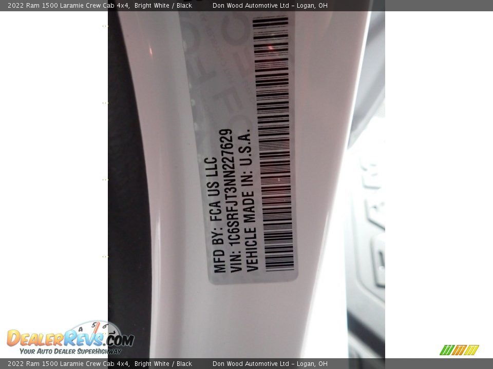 2022 Ram 1500 Laramie Crew Cab 4x4 Bright White / Black Photo #35