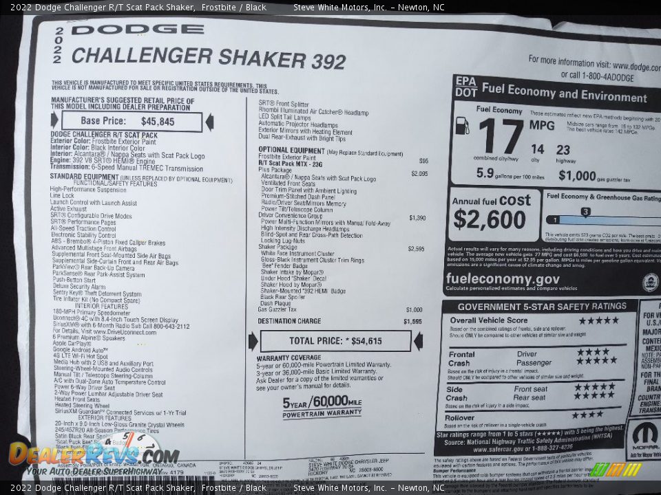 2022 Dodge Challenger R/T Scat Pack Shaker Frostbite / Black Photo #26