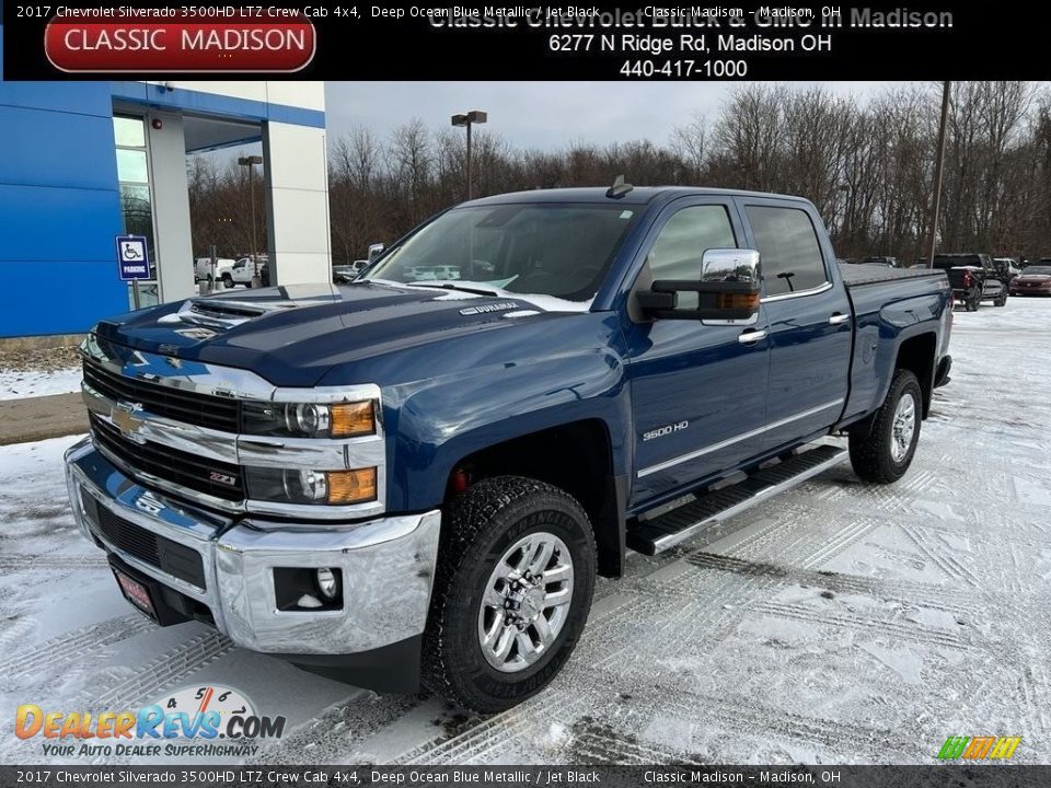 2017 Chevrolet Silverado 3500HD LTZ Crew Cab 4x4 Deep Ocean Blue Metallic / Jet Black Photo #1