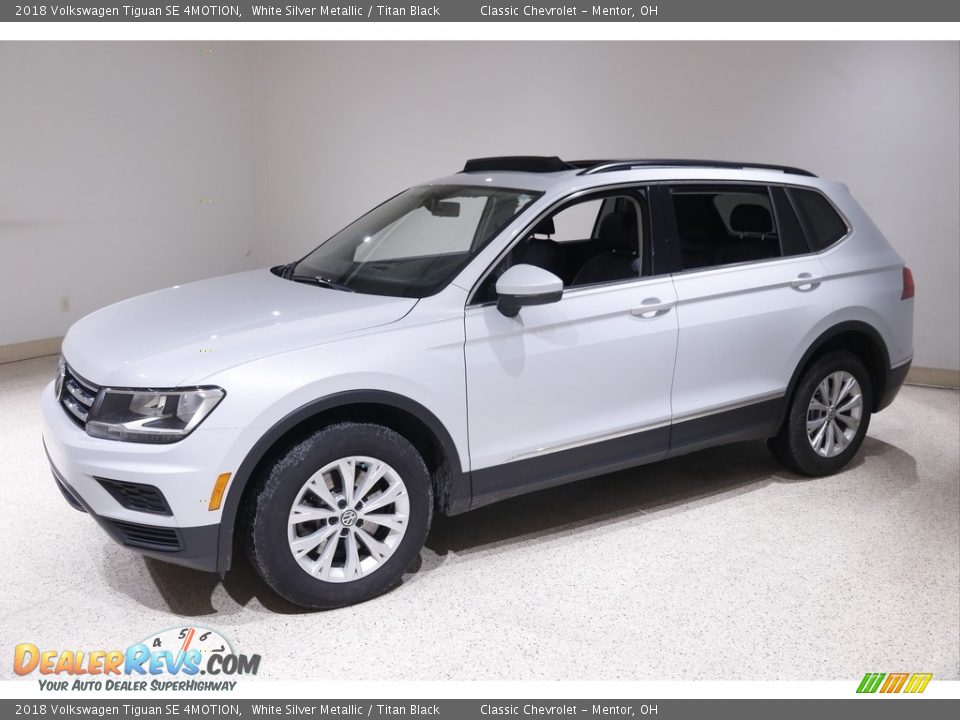 2018 Volkswagen Tiguan SE 4MOTION White Silver Metallic / Titan Black Photo #3