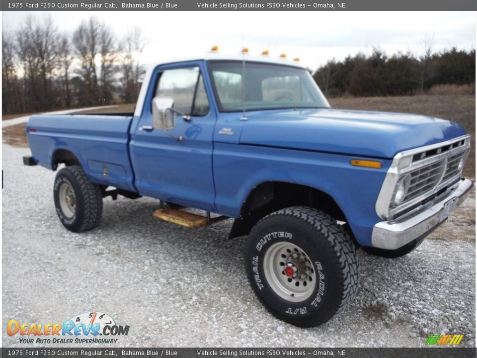 Bahama Blue 1975 Ford F250 Custom Regular Cab Photo #2