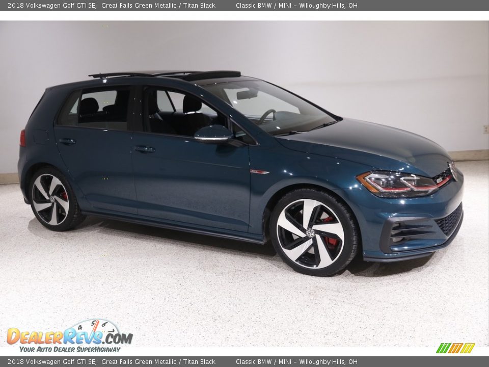 2018 Volkswagen Golf GTI SE Great Falls Green Metallic / Titan Black Photo #1