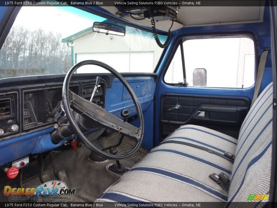 Blue Interior - 1975 Ford F250 Custom Regular Cab Photo #9