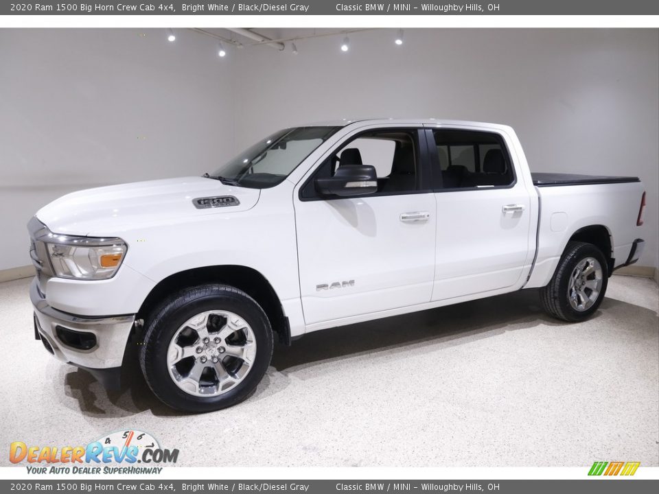 2020 Ram 1500 Big Horn Crew Cab 4x4 Bright White / Black/Diesel Gray Photo #3