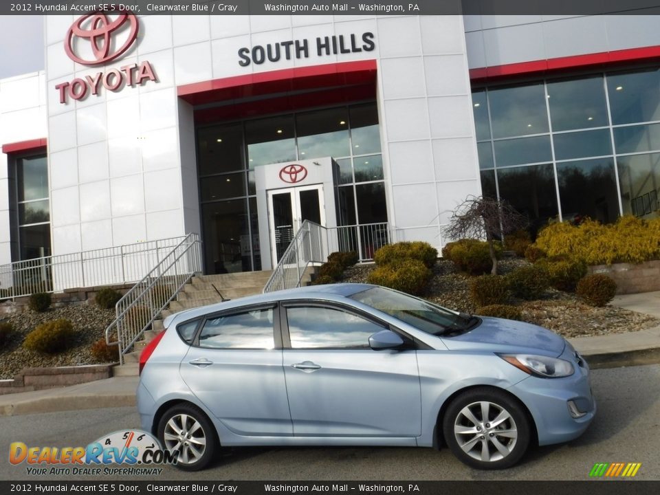 2012 Hyundai Accent SE 5 Door Clearwater Blue / Gray Photo #2