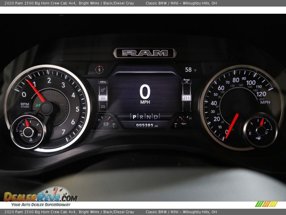 2020 Ram 1500 Big Horn Crew Cab 4x4 Bright White / Black/Diesel Gray Photo #8