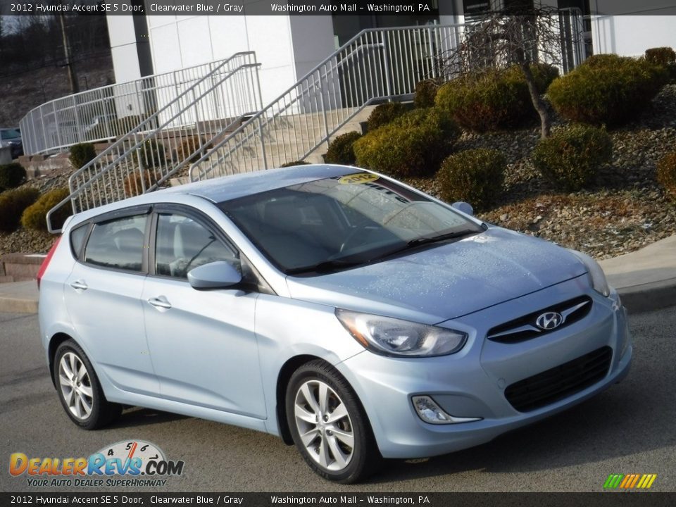 2012 Hyundai Accent SE 5 Door Clearwater Blue / Gray Photo #14